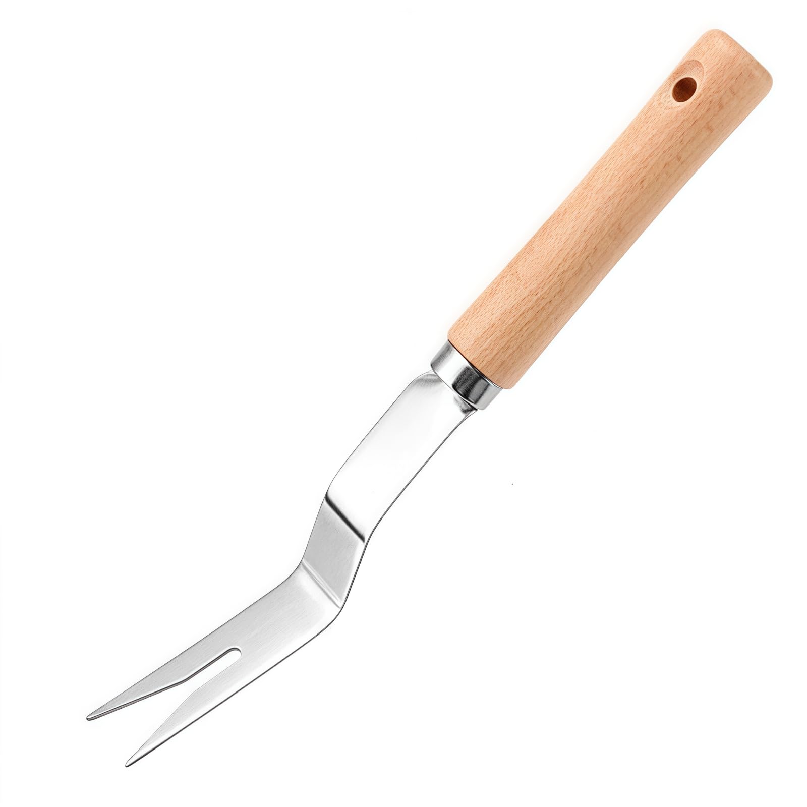 jiaguan Weed Puller With V-Shape Fork,Wooden Handle Manual Patio Weed Remover Tool,Stainless Steel Weeding Tools For Yard