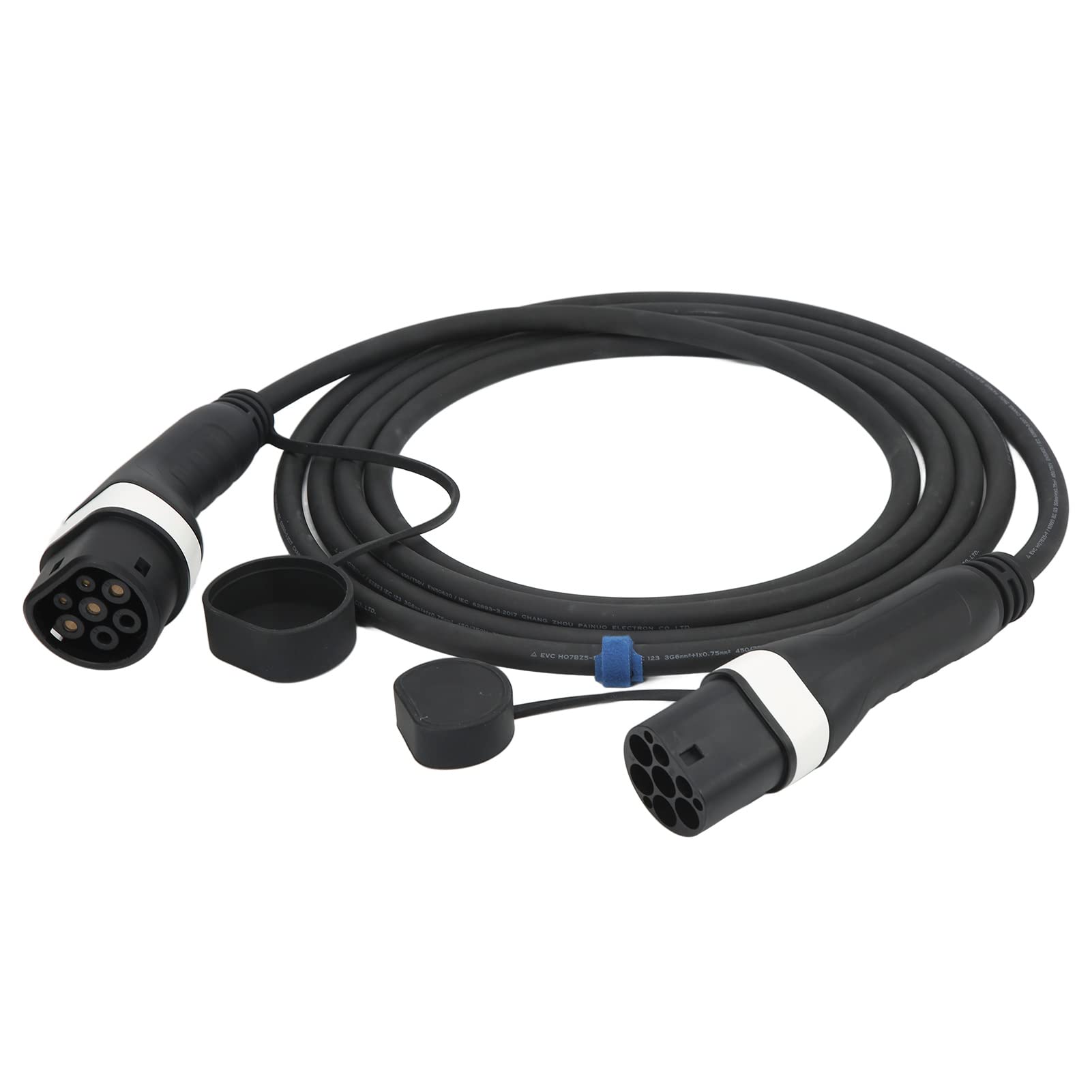 Aramox Kabel ładujący Typu 2, Przenośna Wtyczka z ABS TPU miedź Srebrna, 16 A 3,6 KW 5 M do Pojazdów Elektrycznych Typu 2 Podróżujących w Domu, IP65, 14°F do 52°F