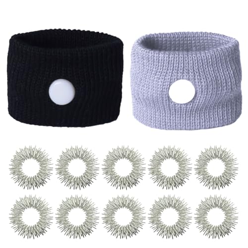 WUSJCOF 2: Pulsera de acupuntura para el mareo, Equipada con 10 Anillos de Masaje para Puntos de acupuntura, Que alivian los síntomas del mareo y Otros trastornos.