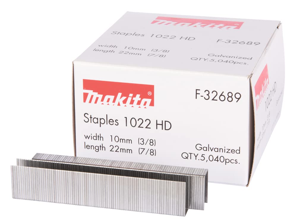 Makita F-32689 10mm x 22mm Smooth Shank Bright Finish Staples 5040pcs For DST221