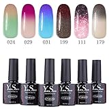 Yaoshun Soak Off Gel Nail Polish Temperature Color Changing Series 6Pcs Sets 10ml Mixed Colors #002