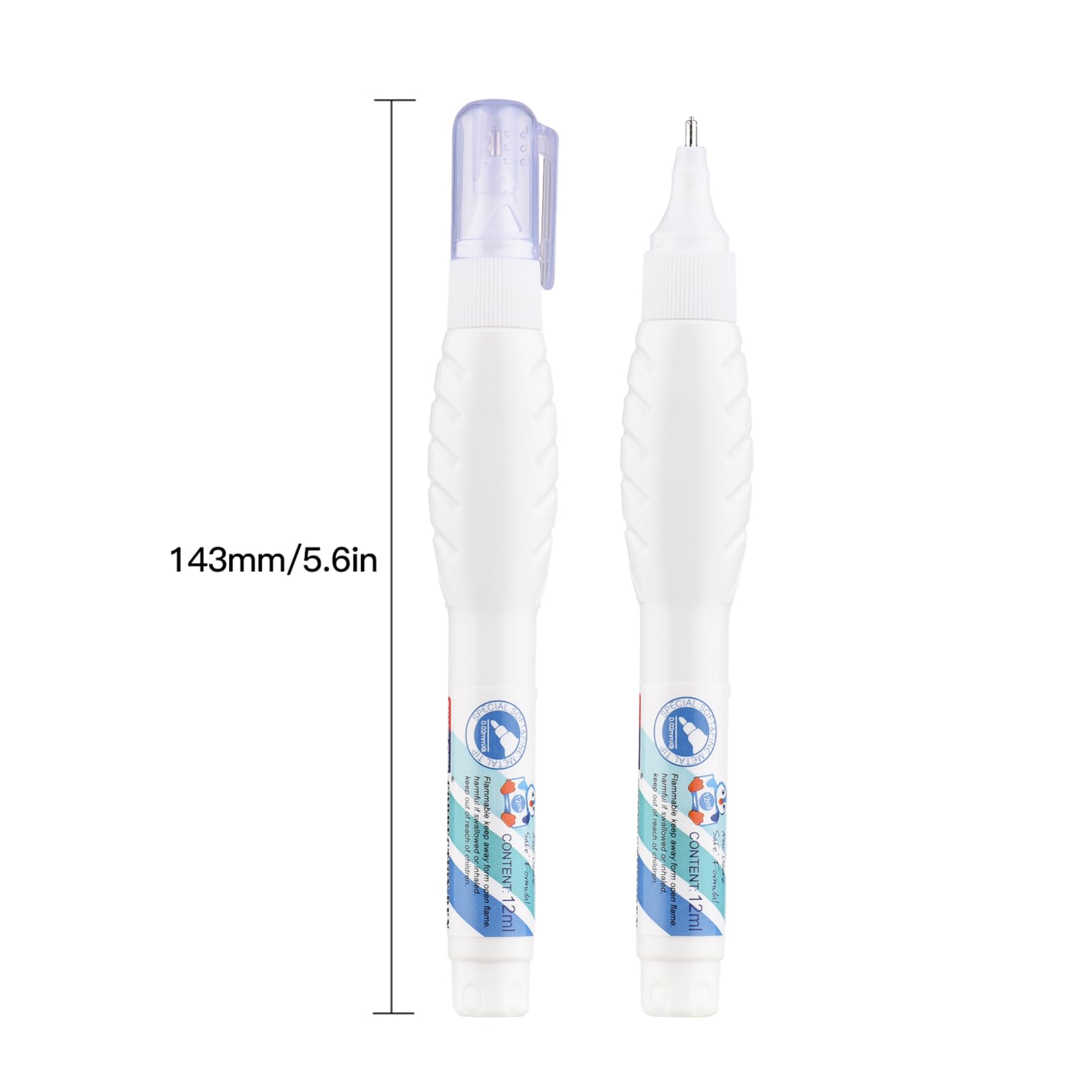 Set 12 penne correttive Whiteout liquido a punta fine 7 ml