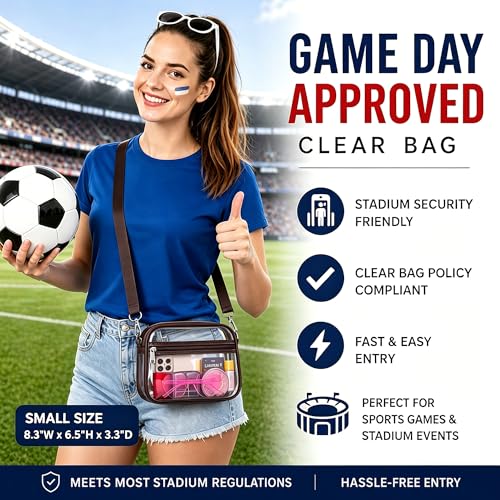 Image of Oraben Clear Bag for Stadium Events Clear Purse Stadium Bag Satchel Handbags for Sports Events Concerts Festivals | Stadium Approved
