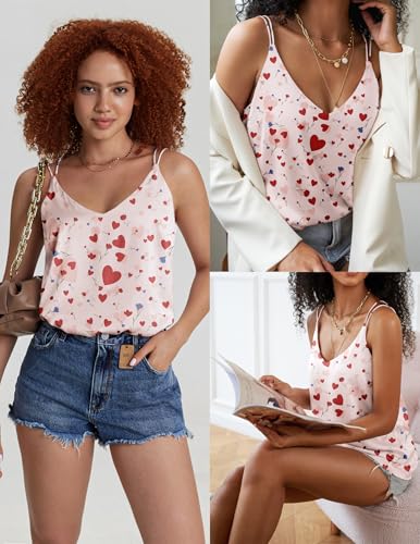 Image of Ekouaer Womens 2-Pack Silk Satin Camisole Tank Top V Neck Sexy Cross Back Spaghetti Strap Cami Sleeveless Lounge Tops S-XXL