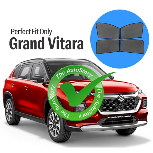 Image of AutoStory Custom Fit Black Mesh Car Sunshade for Grand Vitara | UV & Heat Protection Car Window Curtains | Privacy Car Sun Shade | Breathable Vehicle Specific Side Window Shades