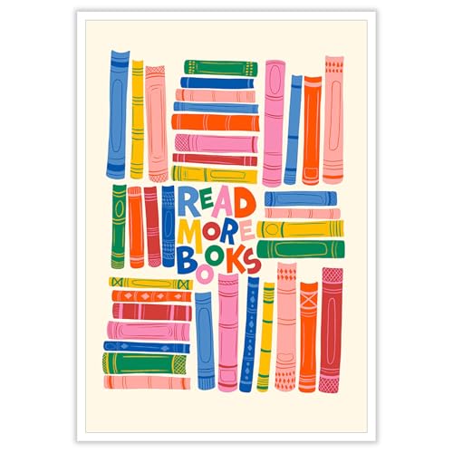 Colorful Read More Books Wall Art Modern Kids...