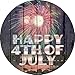 Happy 4th of July Novelty Metal Circular Sign C-1160