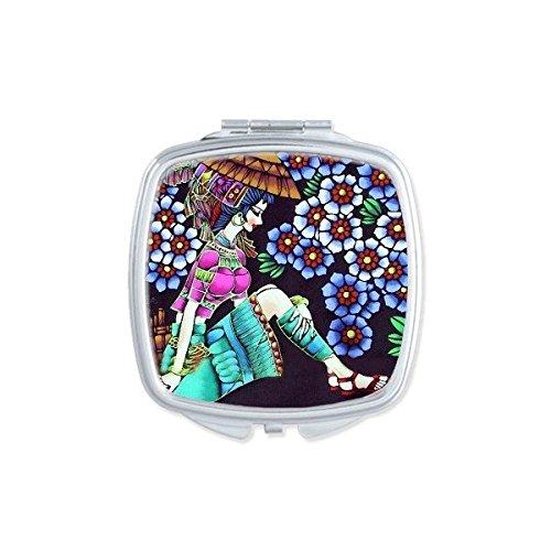 Miroir de poche carré romantique et compact pour le maquillage des femmes