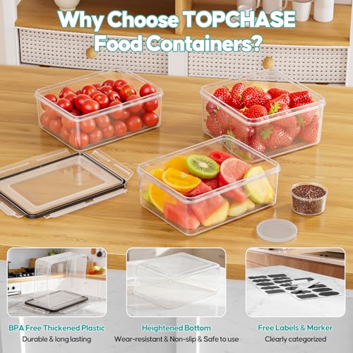 40 PCS Food Storage Containers with Lids Airtight (20 Containers & 20 Lids) - Plastic Food Containers for Kitchen Storage Reusable BPA-Free Leakproof Meal Prep Container with Labels & Pen - Image 4