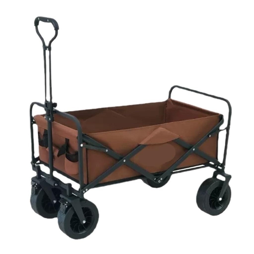 Genérico Carrito de Camping Plegable y práctico de Cuatro Ruedas, Carrito de Playa Plegable para Exteriores, para Camping, Picnic y Pesca, Remolque pequeño portátil con Mesa para Autocaravana, Ligero