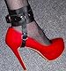 Fußfesseln Fersen-Fesseln/Lederfesseln zum abschließen von High Heels und Pumps Fesseln Fußfesseln SM schwarz