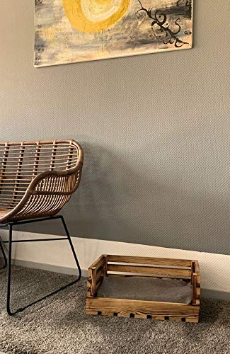 Lycce Haustiersofa für kleine Hunde und Katzen Holz geflammt 50cm x 30cm x 20cm