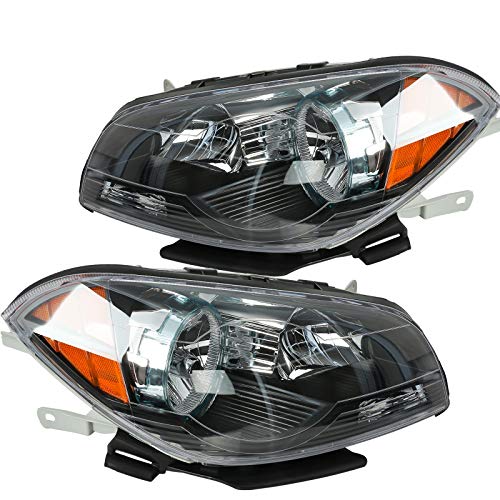 N&P, Headlights Replacement Lamp Assembly Set Compatible with 2008-2012 Chevy Malibu Left Right, Black Housing, Black Headlight