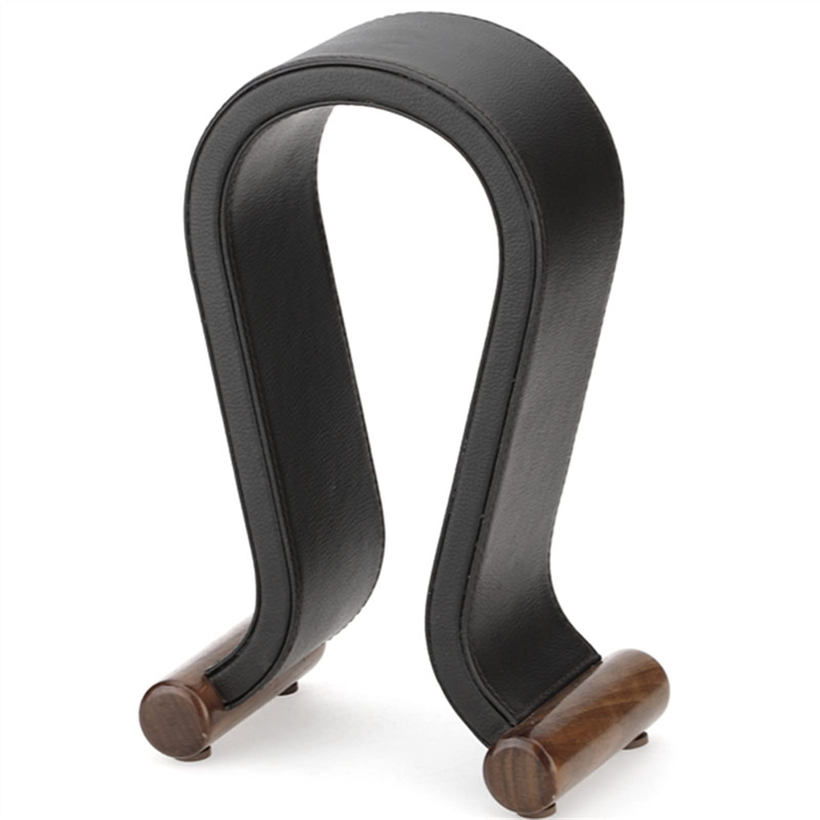 MRKU Support de Casque Audio avec Crochet et étagère de Bureau Universelle en Cuir PU et Bois pour Casque Filaire