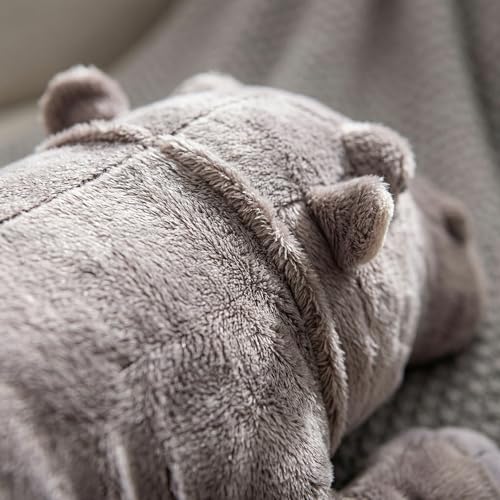 lilizzhoumax Nilpferd XXL Kuscheltier 46cm Weiches Nilpferd Plüschtier Kawaii gewichtetes Plüsch Stofftier Spielzeug Kissen Dekoration Weihnachten Geburtstagsgeschenk für Kinder Babys Mädchen Jungen