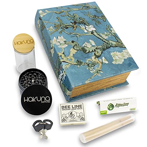 Hakuna Supply - Locking Book Storage Box Bundle - Discreet Storage Lock Box Accessories Combo Kit (Almond Blossom) #TOP5