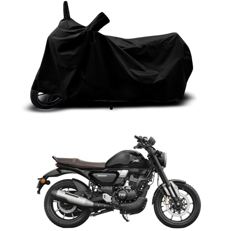 Image of 100% Scratchproof /UV-Rays /Heat Protection /Birds Dropping /Water Resistant /Dust Proof /Waterproof /Full Bike Scooty Two Wheeler Body Cover Compatible for Ronin TD All Varients[Black]