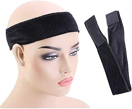 Ritzkart 10 Inch Long Adjustable Velvet Material Wig Grip Wig Band No Slip Head Hair Bands Flexible Headband (Black)