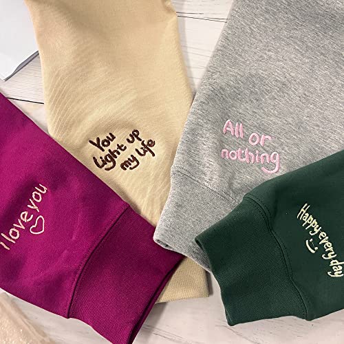 Sugebeta Diy Custom Hoodie Design Your Own High-End Color Embroidery Customization Photo Custom Boyfriend Valentine's Day Gift T-Shirt Sweatshirt On Sleeve Christmas(Diy) #TOP6