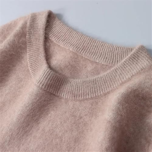 Men's Solid Color Pullover Mink Sweater Loose Autumn and Winter Crew Neck Men's Sweater3