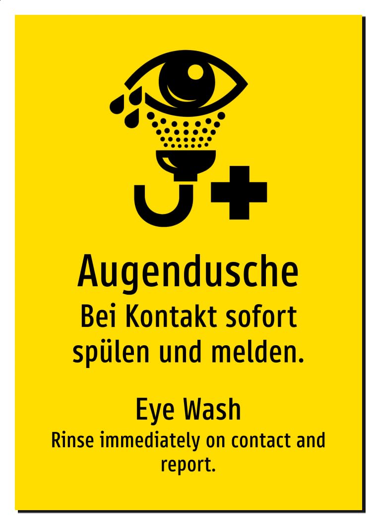 67663-DEEN-S-12 | Augendusche Schild/Aufkleber | Deutsch Englisch