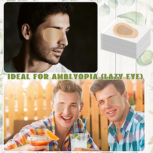 Image of Panitay 40 Pcs Adhesive Eye Patches for Adults,3.3 X 2.3 Inch,Nude | Eye Patch Disposable Breathable Eyepatch for Amblyopia Lazy Adhesive Bandages for Men, Daily Use Patches