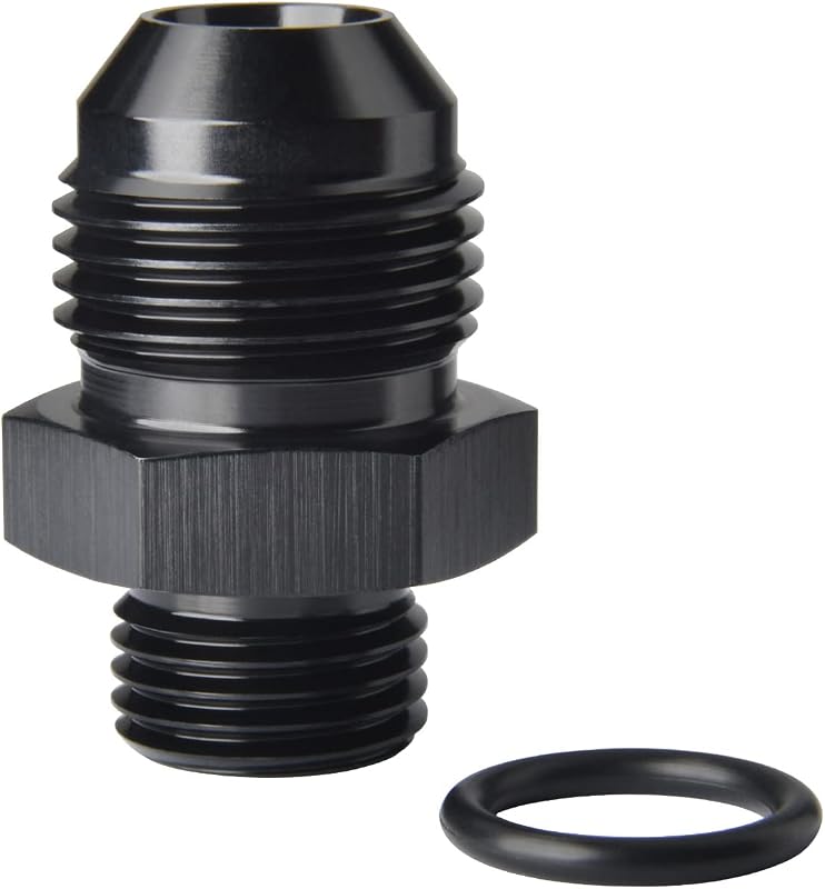 Adaptador de conexão para linha de combustível 8AN macho para 6AN ORB Podavelle em alumínio preto – 1 unidade