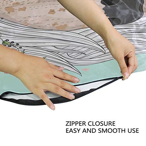 Zoeo Girls Unicorn Twin Bedding Set White Unicorn Magic Floral Bed Sheets Sets Cartoon Bedspreads Cute Duvet Cover Set 3 Pieces For Teens #TOP3