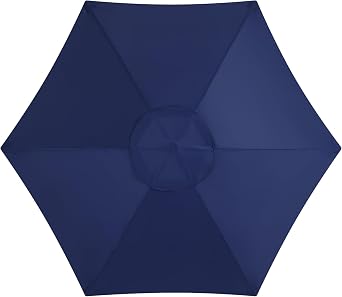 6.5FT Patio Umbrella Replacement Canopy, Market Umbrella Top, Outdoor Garden Table Umbrella Canopy for 6 Ribs, Yard Umbrella Fabric Cover,Canopy Only