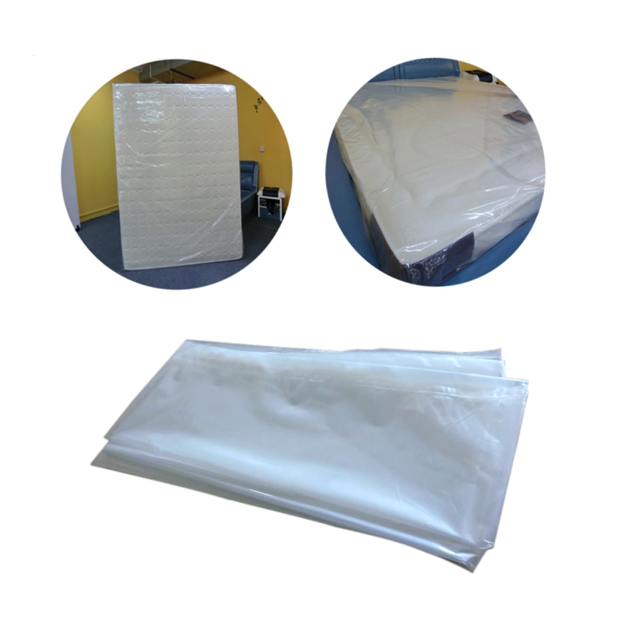 Levemolo Transparent Plastic Film Mattress Cover Heavy Duty Mattress Bag Storage and Moving Fits Standard Extra- Pillow-top Variations Protects Against Stains and Dust