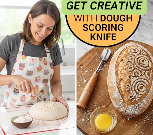 Image of 20 inch Baking Stone for Bread, with Stainless Steel Scraper /Dough Tool, Bread Lame for Dough Scoring Knife, and Baking Mat - Baking Stone for Oven - 20 inch x 13.5 inch Rectangular Heavy Duty Oven Stone