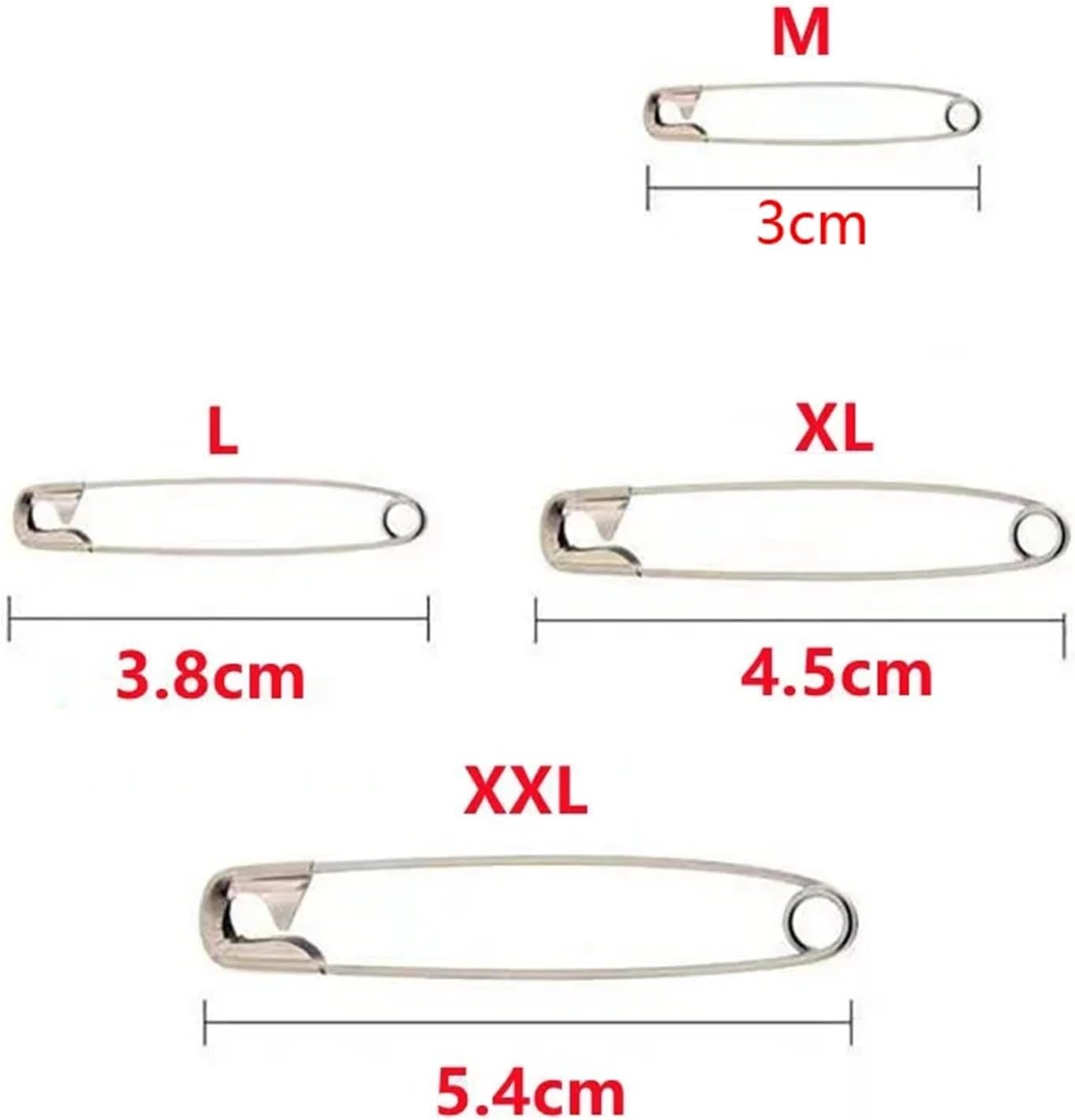 Safety Pins for Clothes 200Pcs Nickel Plated Anti-Rust Paper Clips Home Multipurpose Paper Clips Stationery Pins to Secure Clothes(Length 3 cm)