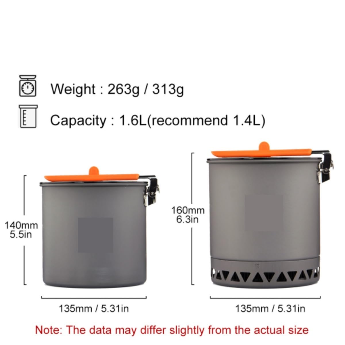 Naczynia Kempingowe Camping Picnic Energy Collection Garnek Kempingowy Przenośna Kuchenka Turystyczna Na Świeżym Powietrzu Sprzęt Survivalowy(160x135mm)