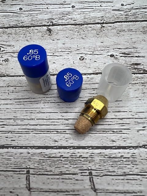 Delevan Two Pack - Oil Burner Nozzle, .85 60B Solid, Metal Globe Valve, for Oil Boilers & Furnaces, Blue