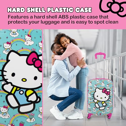 FUL Unisex Kid's Hello Kitty 21 Inch Carry On Luggage, Hardshell Rolling Suitcase with Spinner Wheels, Multi4