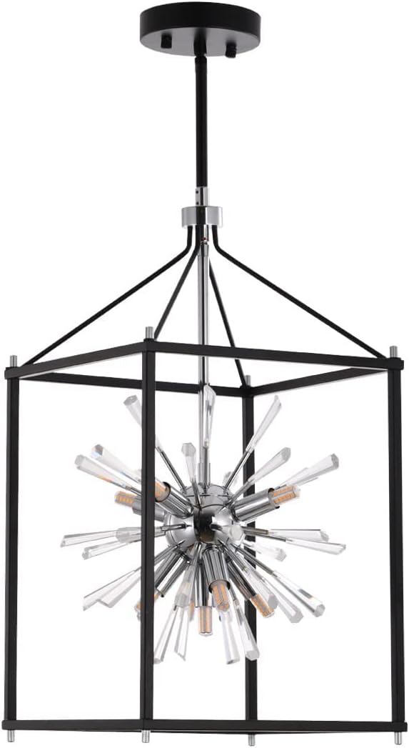 Bеѕt Cуbеr Dеаlѕ 🔥 OTTOSEA Industrial Design Black and Silver Chandelier ,Stainless Steel Crystal Pendant Lighting (9-Light Modern Globe with Crystals) and Industrial Metal Shade,Dia 23.5 inch,25W ,21.8"H x 12"W