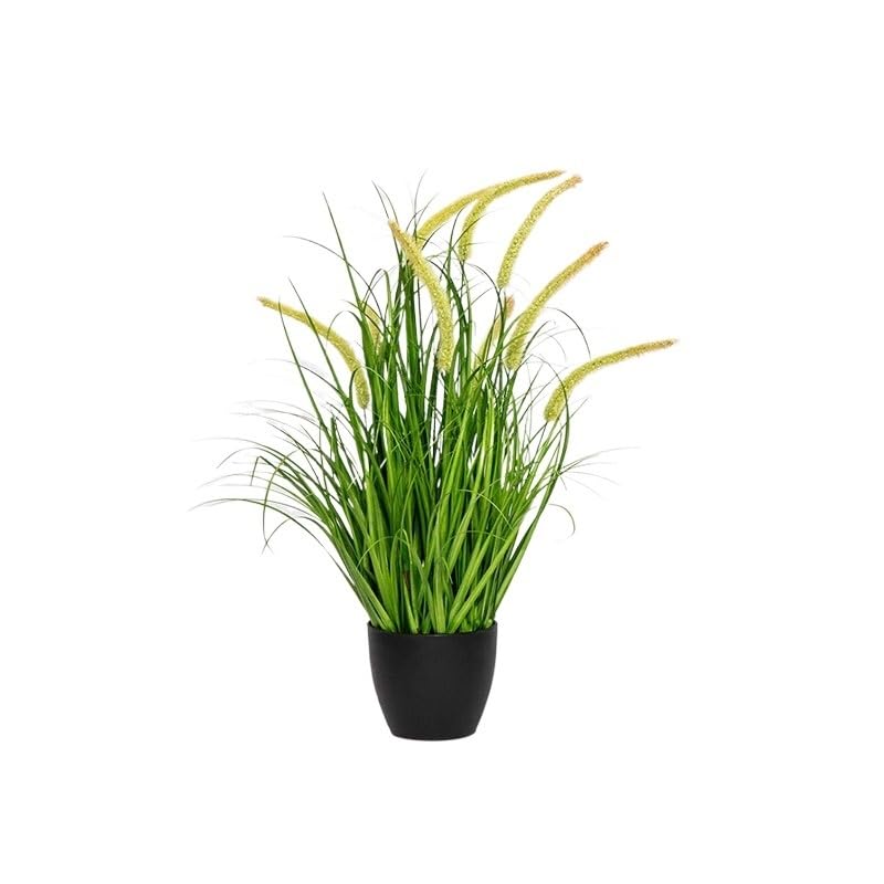 Herbe à queue de chien artificielle 120cm jaune, plante sans entretien pour coin sombre