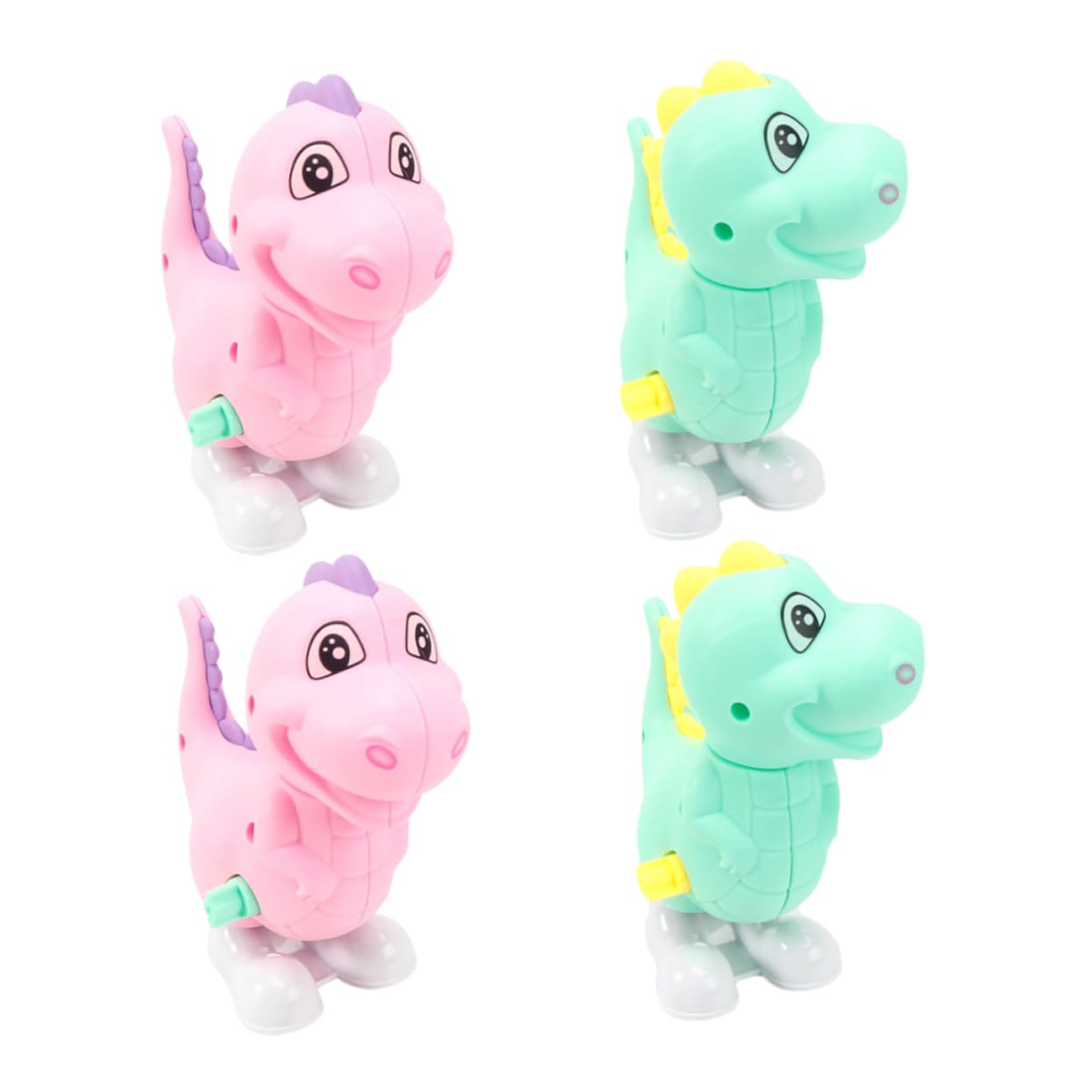ERINGOGO 4pcs Dinosaur Clockwork for Wind Up Playthings with Creative Design for Hand Eye Coordination Development Safe Fun Cartoon Dinosaurs Random Color