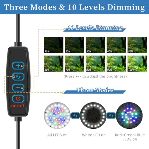 Datoo 1-DTMUL Mini Clip On Aquarium Light 7W Dimmable Small Fish Tank Light Usb Moving Lamp thumb #1