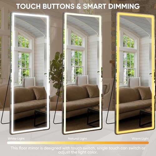 Antok LED Full Length Mirror with Stand – Modern Bedroom Style - Image 3