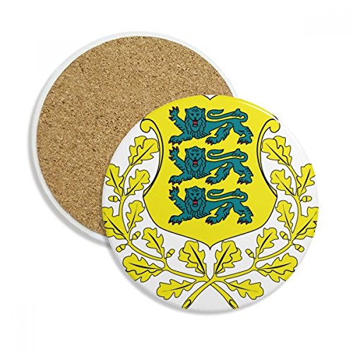 DIYthinker Estonie Emblème National Pays Pierre Boisson Céramique sous-Verres pour la Tasse Coupe 2pcs Cadeaux Multicolor