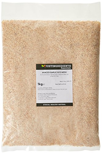JustIngredients Essential Knoblauch gehackt, Minced Garlic 8/12 Mesh (1 x 1 kg) Cover