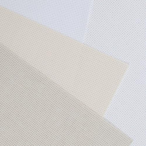 Image of KCS 3 pc of 15 inch x 18 inch(38cmx45cm) Counted Cross Stitch Cotton Aida Cloth Needlework Rolled Fabric Box,16CT,Pearl Grey+White+Ecru