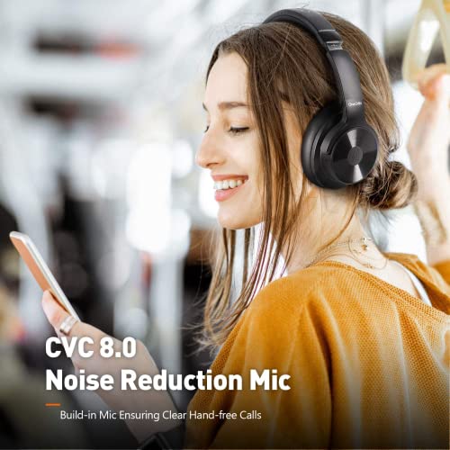OneOdio A30 Bluetooth 5.0 hoofdtelefoon, hybride noise cancelling hoofdtelefoon, over-ear hi-res geluid tot 45 uur, met microfoon CVC 8.0, verbinding van 2 apparaten (zwart) - Image 8
