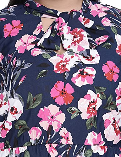 Image of oxolloxo Plus Size Printed Tie Knot Dress
