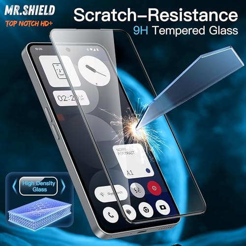 Image of Mr.Shield Top-Notch HD+ Tempered Glass Screen Protector Guard for Nothing Phone 4A Pro, Case Friendly, 9H Hardness, Military Grade Protection, Easy Installation kit [1 Pack]