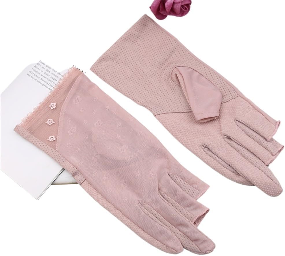 Driving Gloves Half Finger Ladies Thin Section Fingerless Short Section Ice Silk Spring And