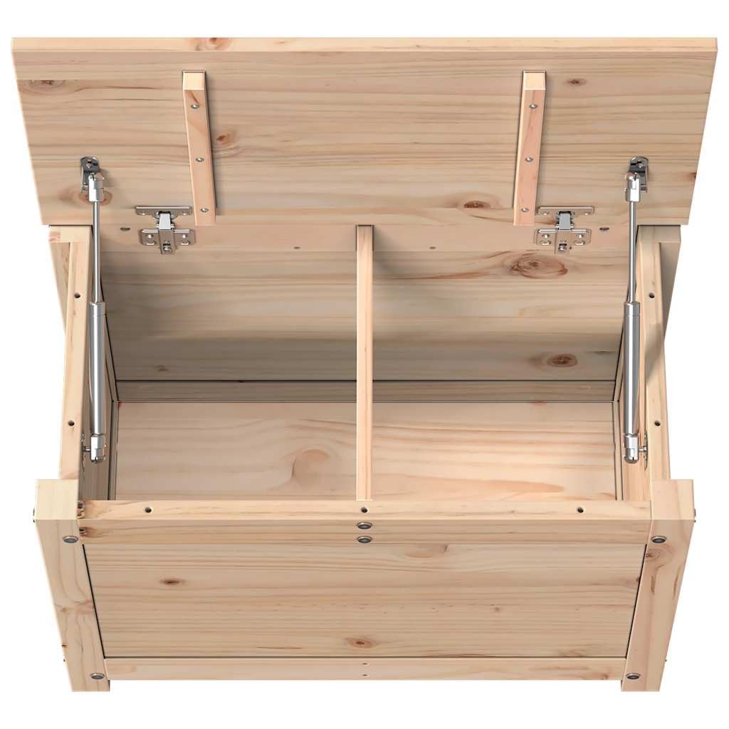 Truhe 60x32x45,5 cm Massivholz Kiefer | Deckel mit Gasdruckfeder, Reichlich Stauraum, Robust und Stabil, Mit Montageanleitung