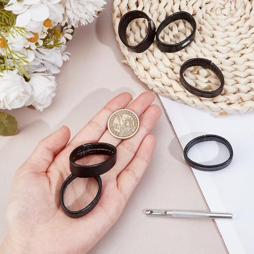 NICENEEDED 6 PCS Leather Loop Keeper with 1 Puncher, Replacement Cowhide Strap Holder Retainer Band, Hold Extra Length Straps Belt Accessories for 1.5"-1.6" Wide4
