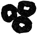 Aadya SET of 3 Extra Large (Jumbo Size : 16CM - 18CM) Velvet Hair Scrunchies Elastic Scrunchy Hair Bobbles Scrunchy (3 X BLACK) by Aadya